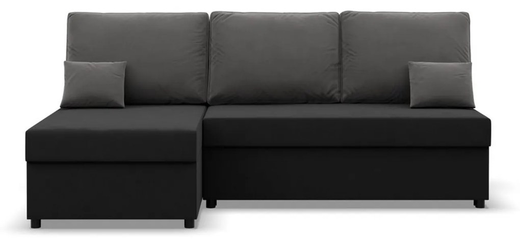 Rohová rozkladacia sedacia súprava DELI Čierna/sivá