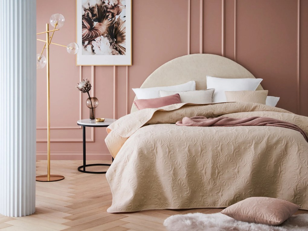 Room99 Prehoz na posteľ Prešívaný LEILA Farba: Ružová, Veľkosť: 240 x 260 cm