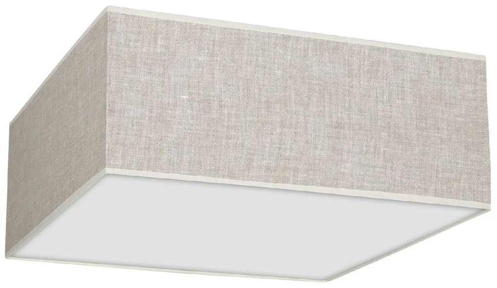 Stropné svietidlo Lino Square, 1x ľanové tienidlo, (biele plexisklo), (50cm)