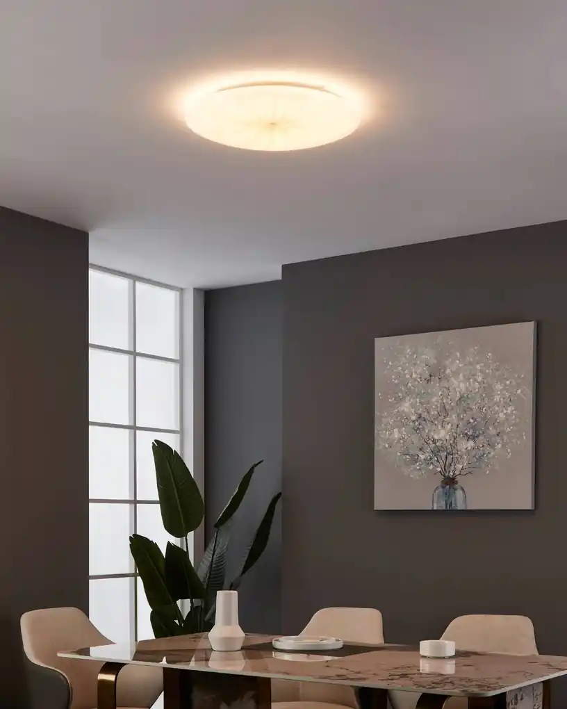 EGLO LED moderné stropné svietidlo NIEVES 1, 7x4, 4W, teplá biela, 51cm,  okrúhle, biele, zlaté | BIANO