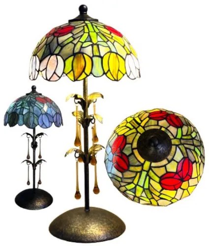 Retro lampa Tiffany TULIP Murano glass Drops Iron Base 56*26