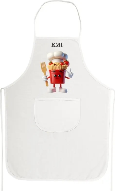 Kuchynská zástera Pasta EMI, biela