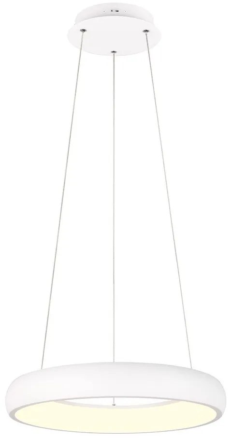 Biele LED stmievateľné závesné svietidlo s kovovým tienidlom ø 46 cm Cardona – Trio