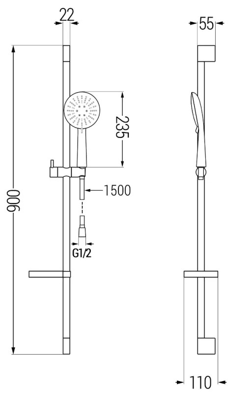 Mexen - DS67 sprchový set, chróm, 785674583-00