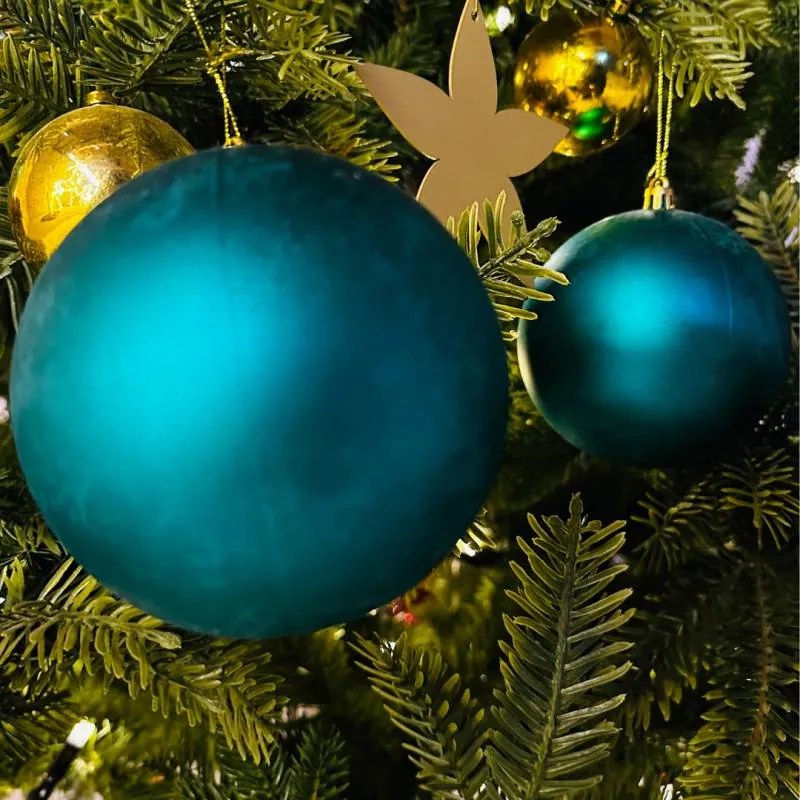 DECOLED Plastové koule, prům. 8 cm, paví zelená, 8x matná, 8x glitter, 8x lesklá