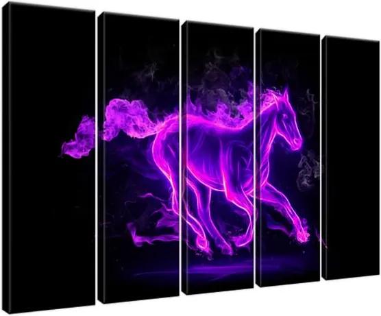 Obraz na plátne Kôň vo fialovom plameni 100x63cm 1405A_5E