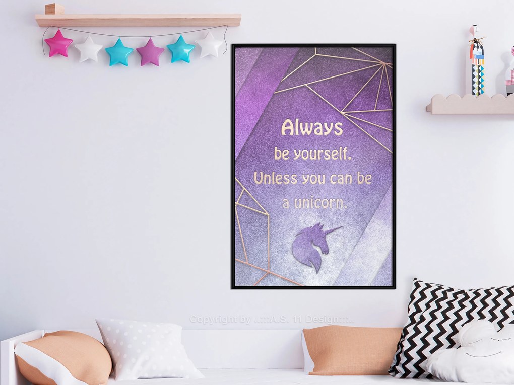 Artgeist Plagát - Be Yourself [Poster] Veľkosť: 30x45, Verzia: Zlatý rám s passe-partout