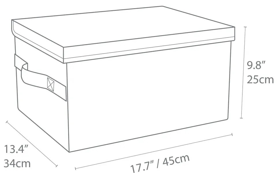 Sivý látkový úložný box s vekom 45x34x25 cm Soft Storage – Bigso