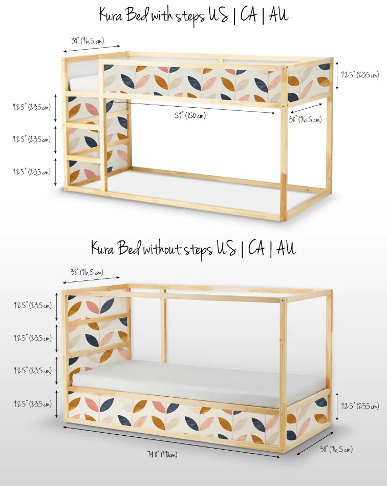 Nálepky Ikea Kura Bed Vzor v škandinávskom štýle