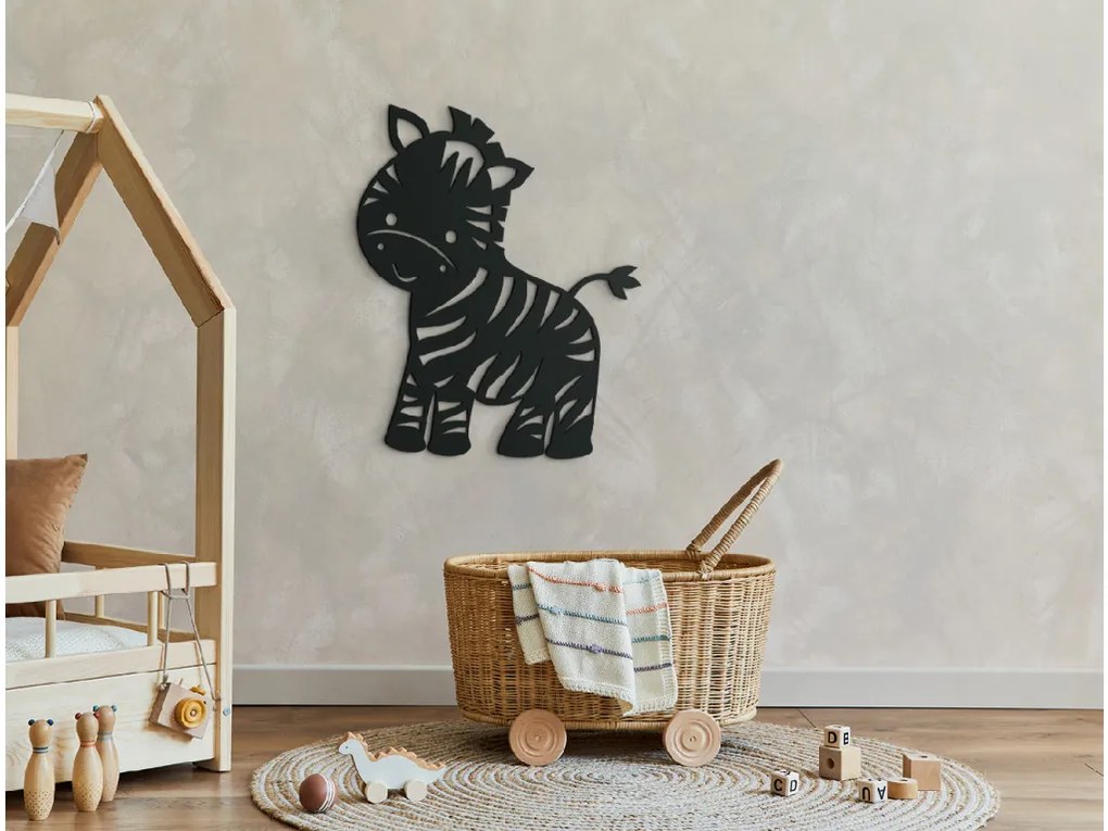 drevko Detská nálepka na stenu Zebra Rozmer obrazu: 40,5 x 32,5 cm, Farba dekorácie: Čierna