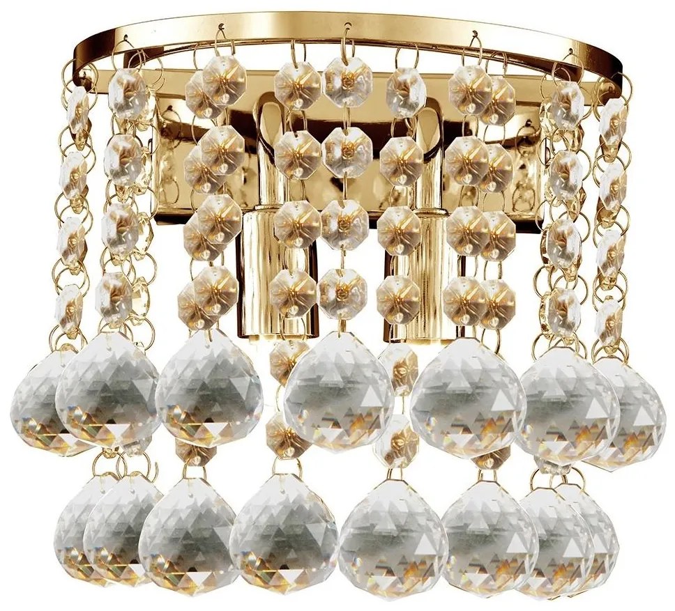 Searchlight 2402-2GO - Krištáľové nástenné svietidlo HANNA 2xG9/33W/230V