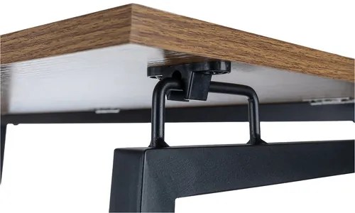 Skladací pracovný stôl v loft štýle 80 x 45 cm tmavá hnedá