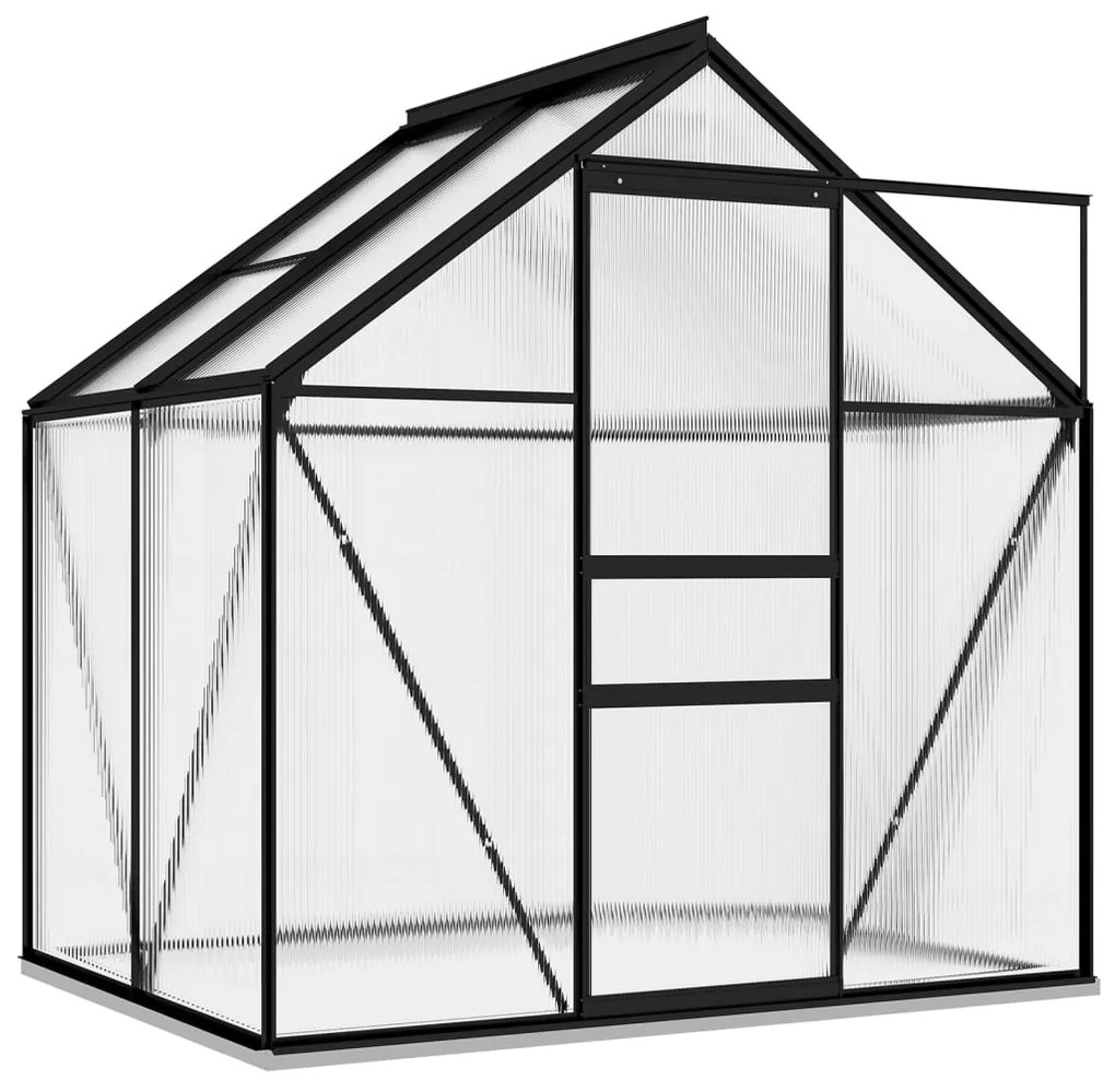 vidaXL Skleník, antracitový, hliník 2,47 m²