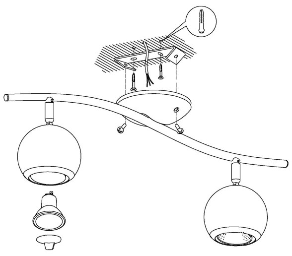 EGLO 31002 - LED Bodové svietidlo BIMEDA 2xGU10/3W LED
