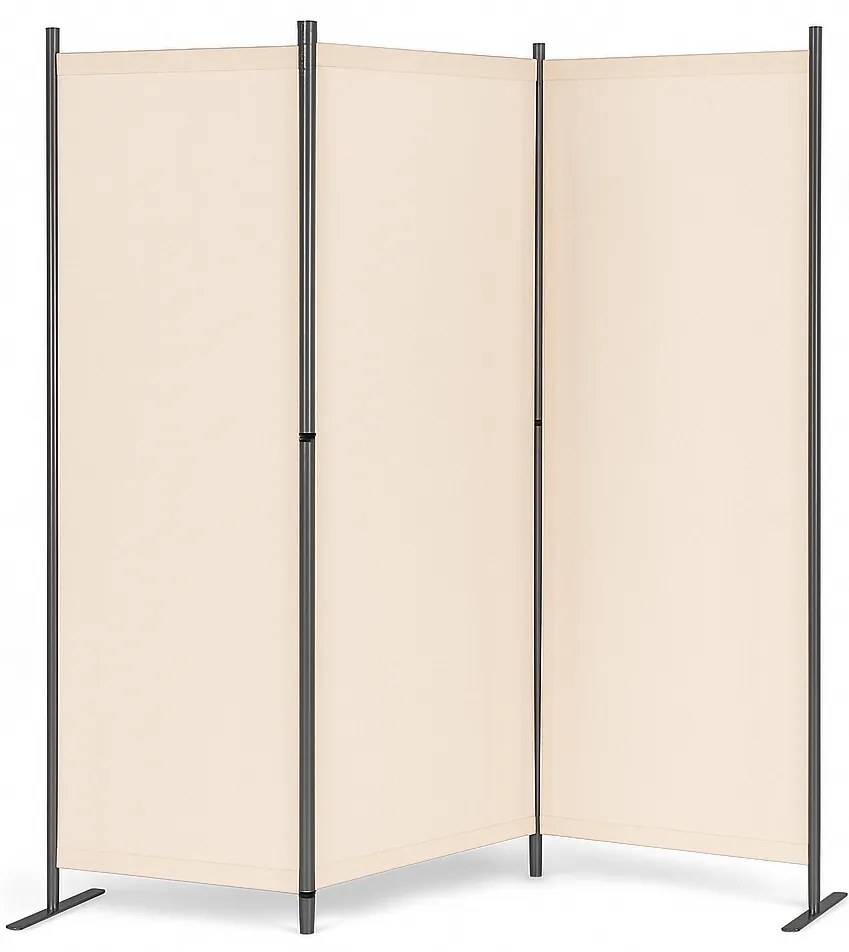 MultiGarden Skladací 3-panelový paraván, zástena 167x164 cm - béžový MultiGarden