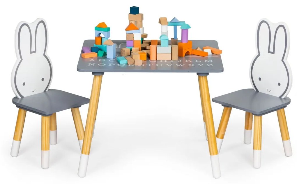 Detský stôl so stoličkami Ecotoys drevený