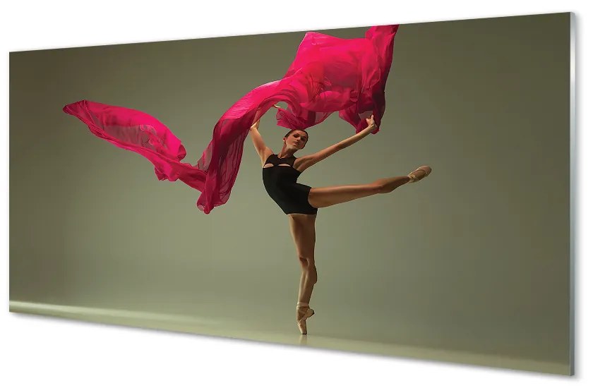 Sklenený obraz Baletka ružová Materiál 120x60 cm