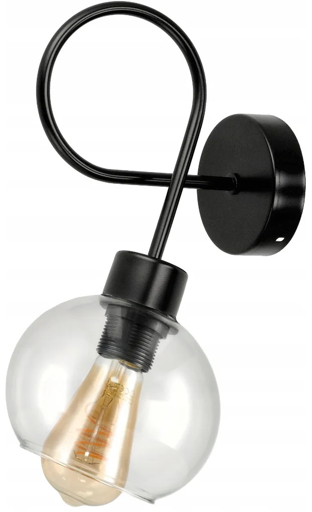 BERGE LOFT LED nástenné stropné svietidlo 1xE27 priehľadná sklenená guľa