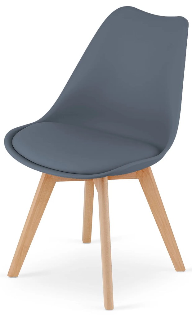 Tmavosivá stolička BALI MARK s bukovými nohami