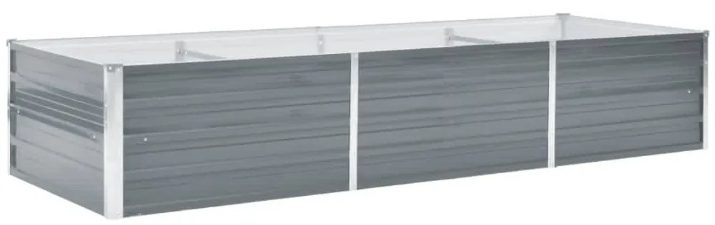 Vyvýšený záhradný záhon, pozinkovaná oceľ 240x80x45 cm, sivý