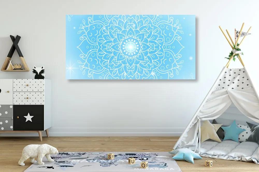 Obraz nebezky-modrý kvet mandaly