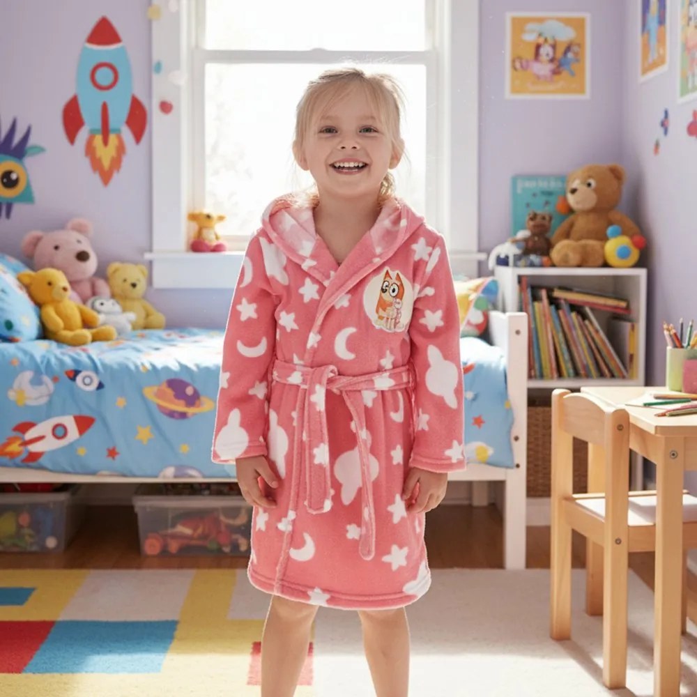 Dievčenský fleece župan s kapucňou Bluey - Bingo, EU 116