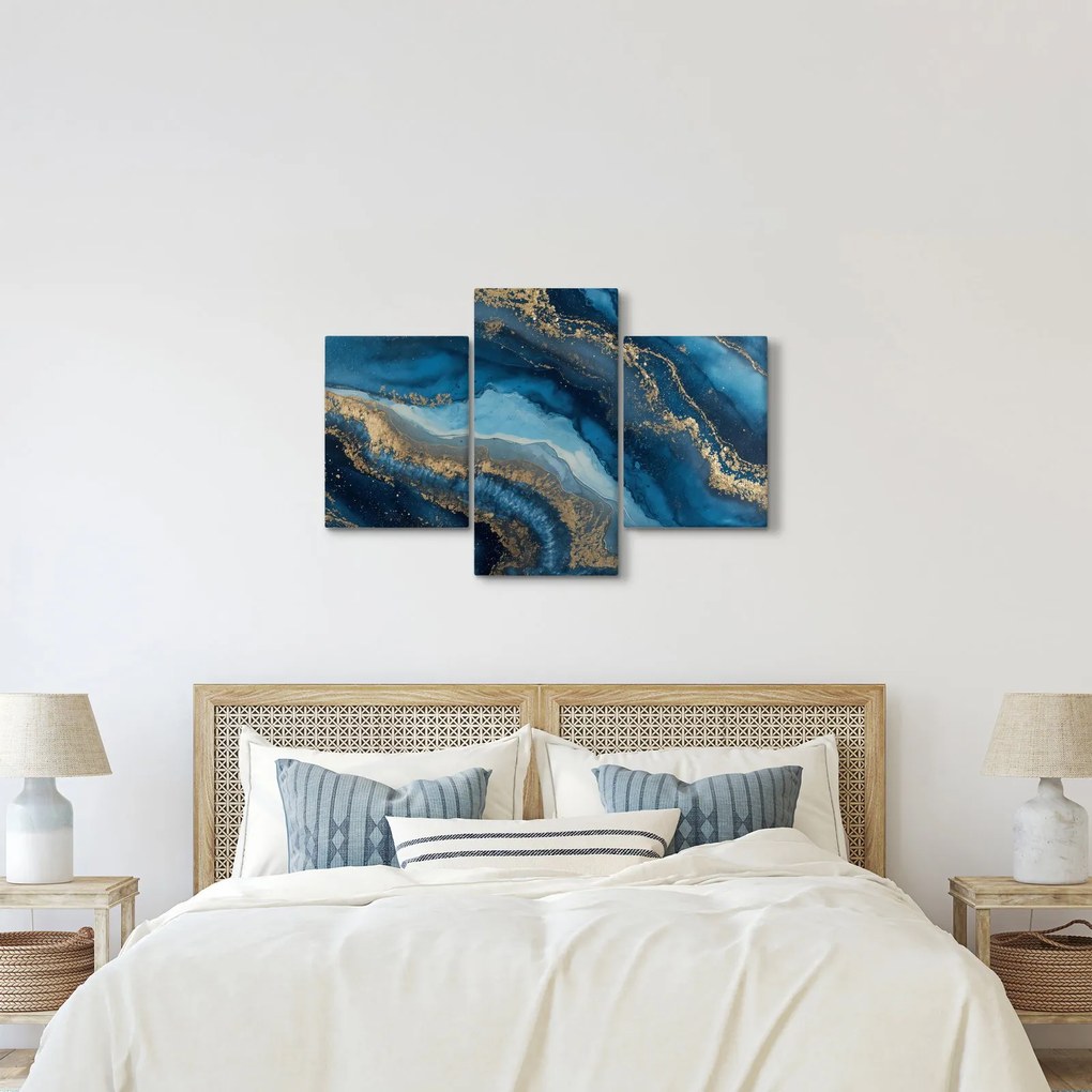 Obraz - Modrá mramorová abstrakcia (90x60 cm)