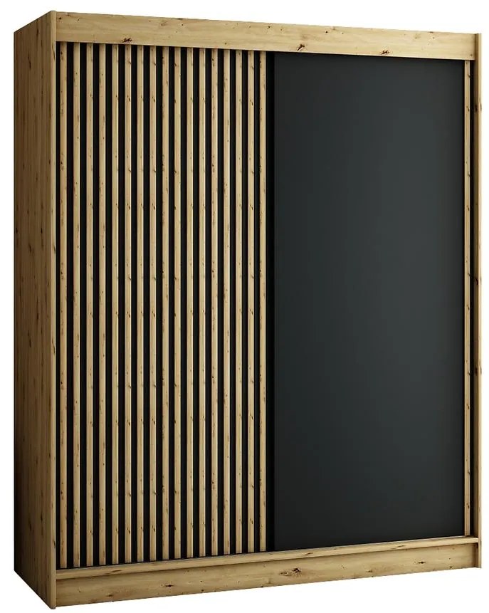 Skriňa Lamelo 180 Dub Artisan/čierna