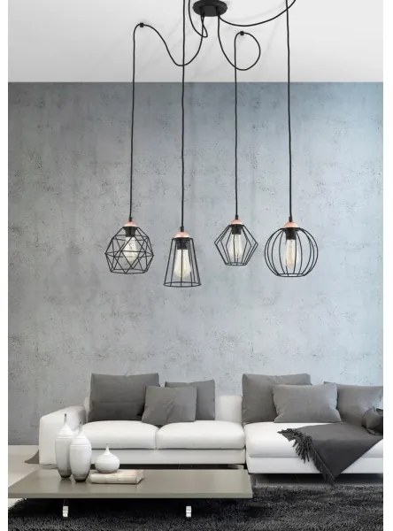 Luster na lanku GALAXY 4xE27/60W/230V pavúk