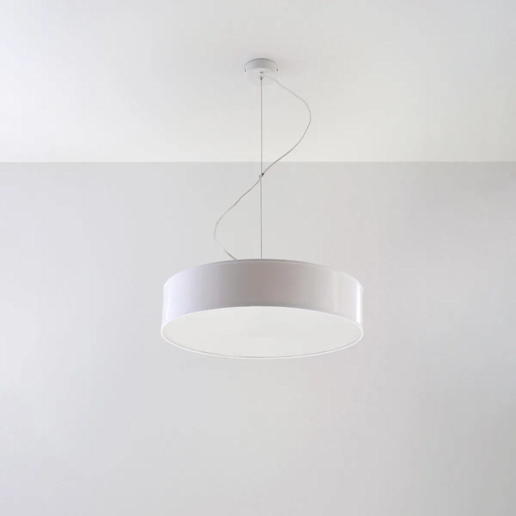 Závesné svietidlo Arena, 1x biele plastové tienidlo, (biely plast), (fi 45 cm)