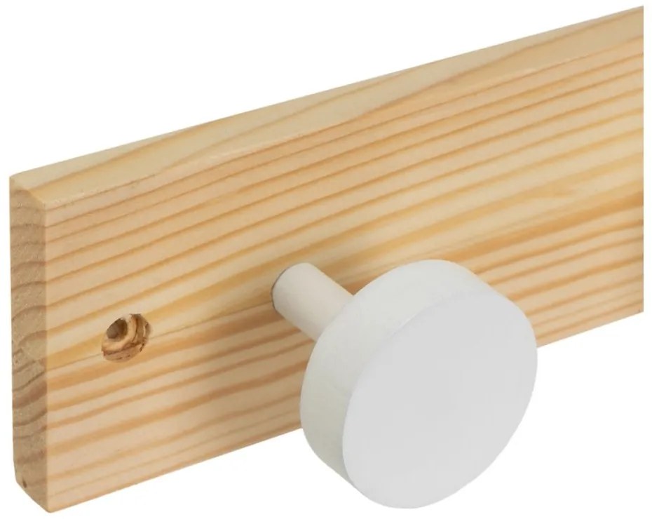 Biely/v prírodnej farbe nástenný vešiak z borovicového dreva 40 cm Anillos – Casa Selección