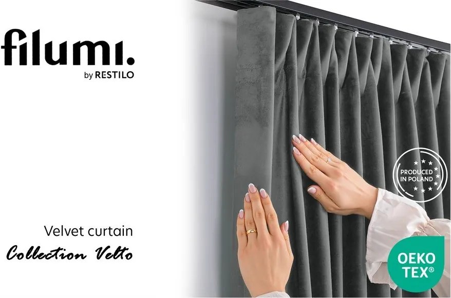 Tmavosivý zamatový dimout záves 400x300 cm Velto – Filumi