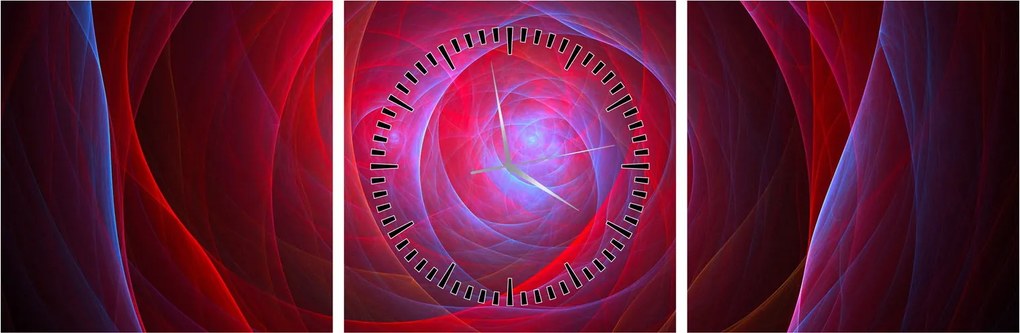Abstraktný obraz očí (s hodinami) (90x30 cm)