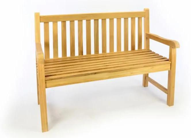 Divero 50386 Záhradná drevená lavica - neošetrené teakové drevo - 120 cm