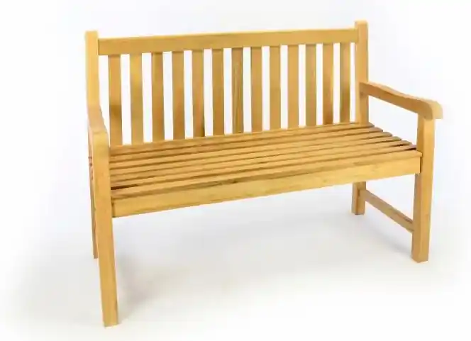 Záhradná drevená lavica DIVERO - neošetrené teakové drevo - 120 cm | BIANO