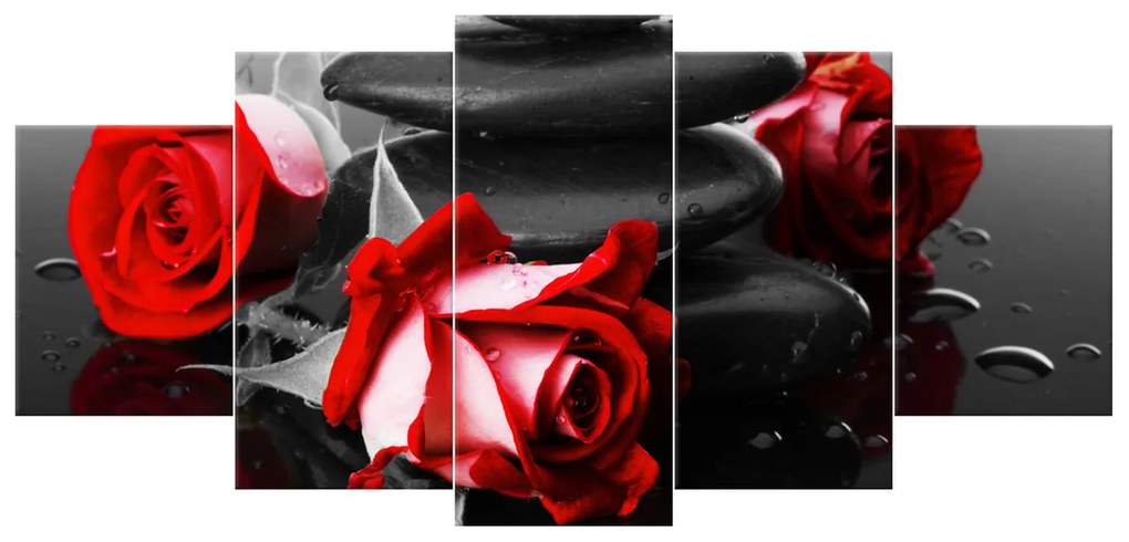 Gario Obraz na plátne Roses and spa - 5 dielny Rozmery: 125 x 70 cm