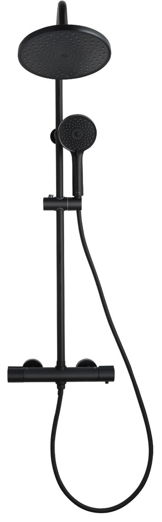 Invena Volos, sprchová sada s termostatickou batériou, čierna matná, INV-AU-37-T04-V