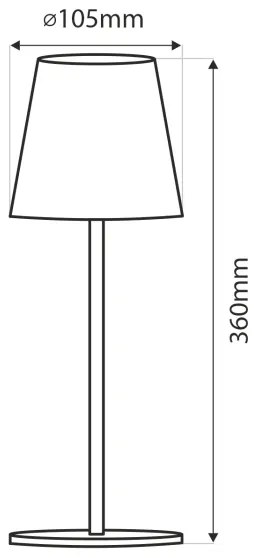 LED dotyková stolná lampa stmievateľná 5W/5V USB 1200 mAh biela