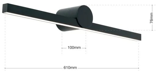 Orion Soff 3-584-LED Kúp. osvetlenie zrkadla BEAUTY LED/12W/230V 61cm IP54 čierna