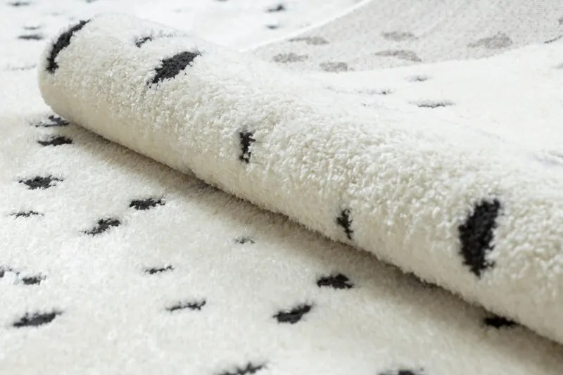 Dywany Łuszczów, Kusový koberec Mode 8508 cream/black, 80x150, biela, chodba / predsieň