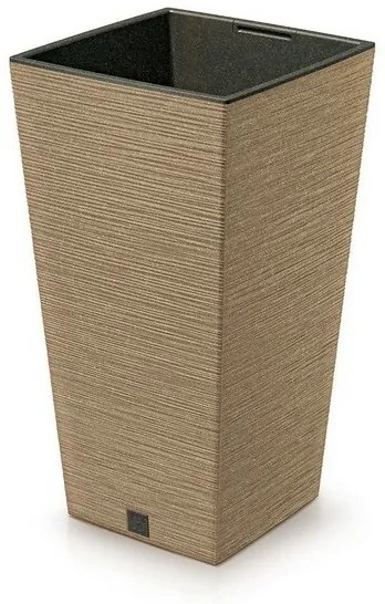 Kvetináč FURU SQUARE ECO WOOD s vložkou 39, 5 cm,hnedý