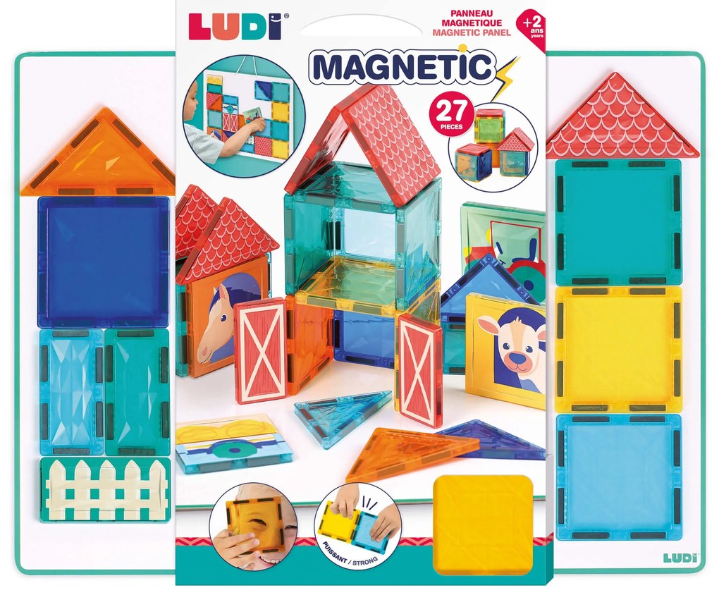 Magnetická stavebnica s tabuľou 27 ks