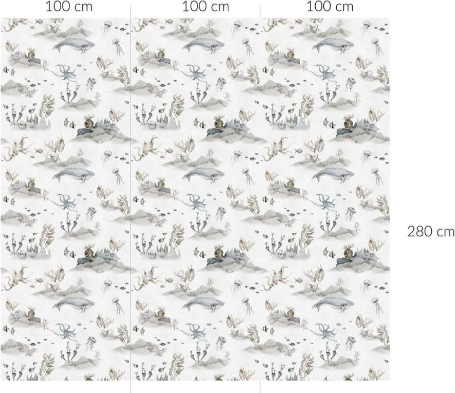 Tapeta podvodný svet biela 280x100 cm