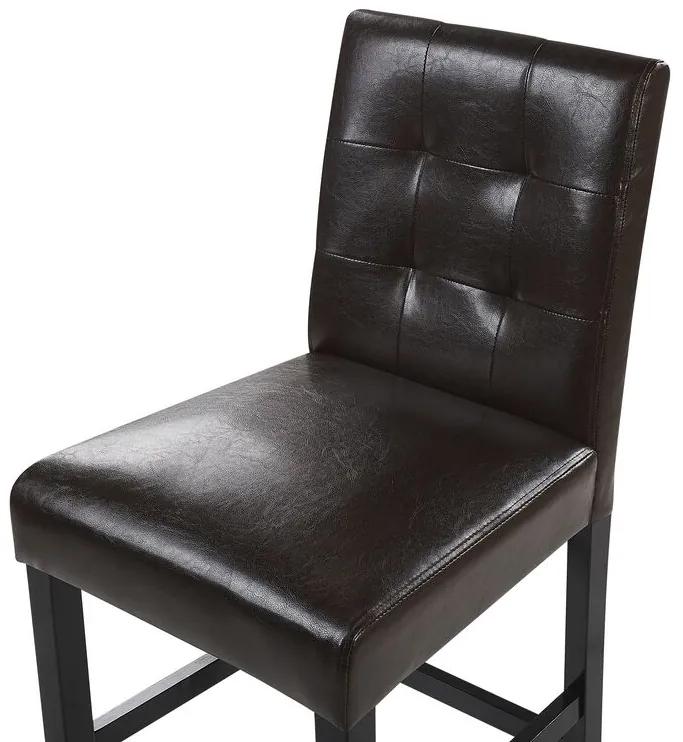 Sada 2 barových stoličiek z umelej kože hnedá MADISON Beliani