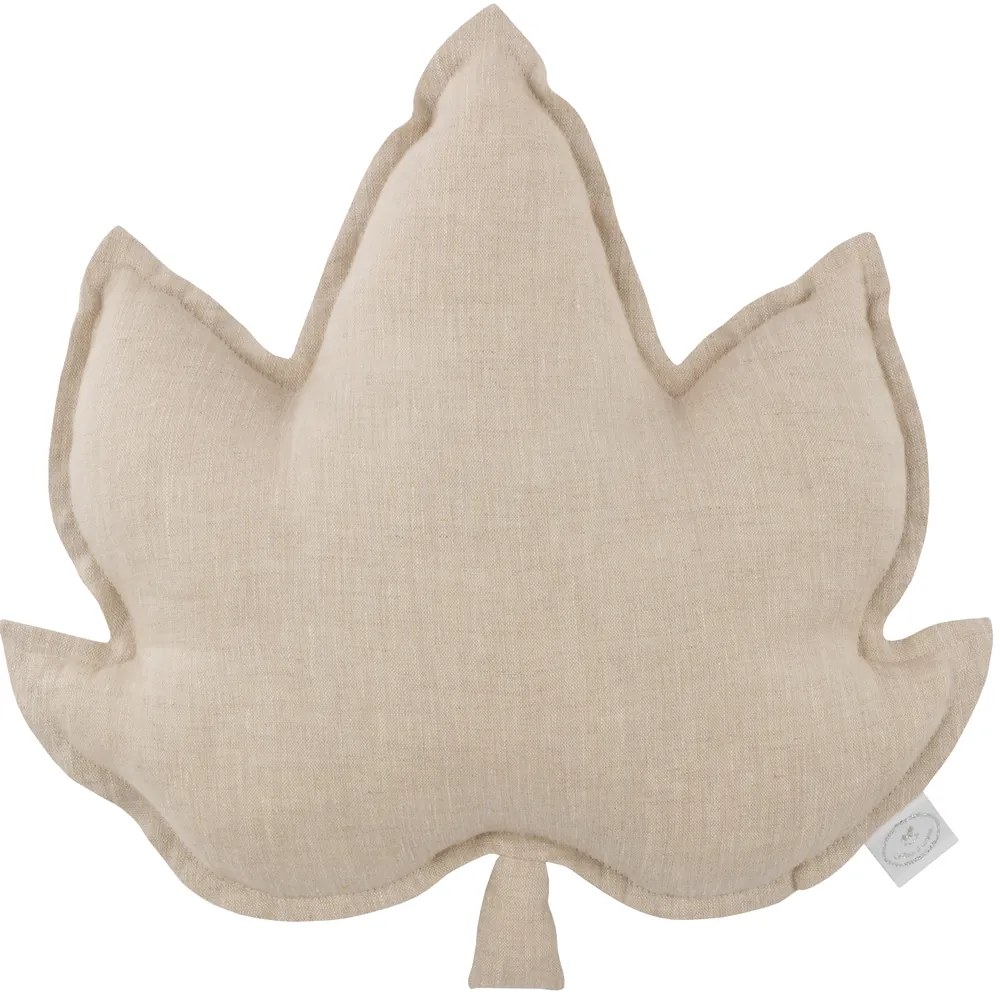 Cotton &amp; Sweets Ľanový vankúš javorový list prírodná 43×43 cm