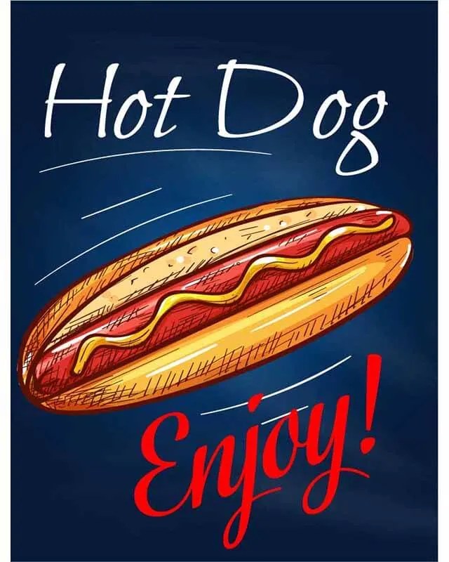 Ceduľa Restaurant Menu - Hot Dog