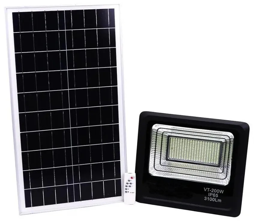 V-Tac LED Stmievateľný solárny reflektor LED/40W/10V 4000K IP65 + diaľkové ovládanie VT0785