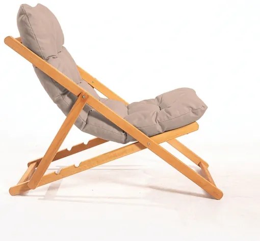 Záhradné lehátko béžové/buk