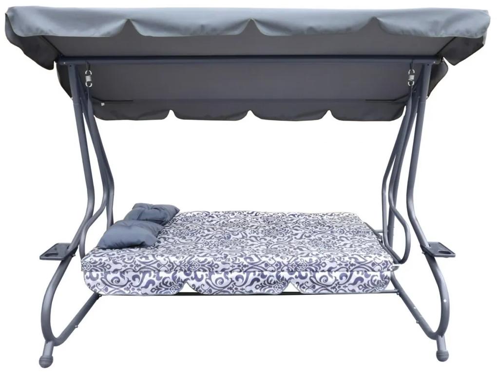 RAMIZ Záhradná hojdačka Seat Textylina 2x1 - sivá, vzorovaná
