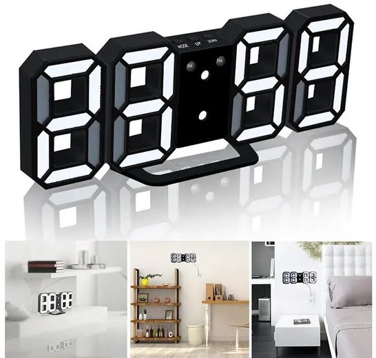Verk 01458 Digitálne LED hodiny biele